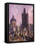 View of the Old Town Bridge Tower from Charles Bridge, 1847-Vincenc Morstadt-Framed Stretched Canvas