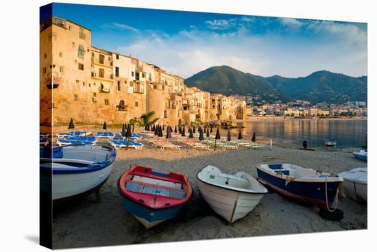 View of the Old Town. Cefalu, Sicily-James Lange-Stretched Canvas