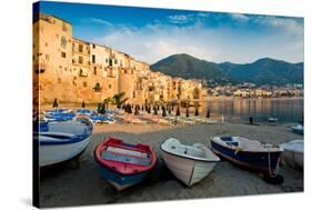 View of the Old Town. Cefalu, Sicily-James Lange-Stretched Canvas