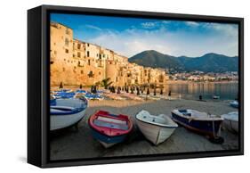 View of the Old Town. Cefalu, Sicily-James Lange-Framed Stretched Canvas