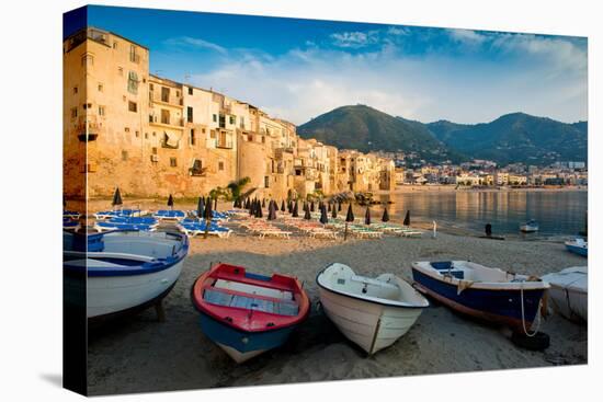 View of the Old Town. Cefalu, Sicily-James Lange-Stretched Canvas