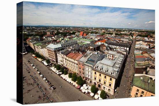 View of the Old Town of Cracow, Old Sukiennice in Poland. (World Heritage Site by Unesco)-De Visu-Stretched Canvas