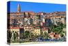 View of the Old Town of Ventimiglia, Province of Imperia, Liguria, Italy-null-Stretched Canvas