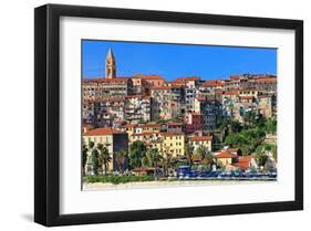 View of the Old Town of Ventimiglia, Province of Imperia, Liguria, Italy-null-Framed Art Print
