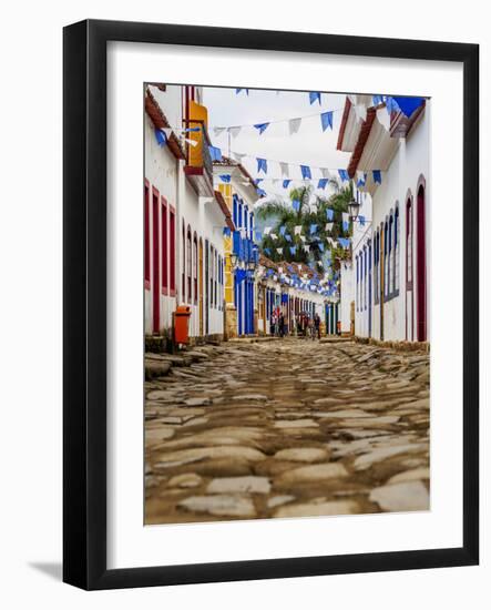 View of the Old Town, Paraty, State of Rio de Janeiro, Brazil, South America-Karol Kozlowski-Framed Photographic Print