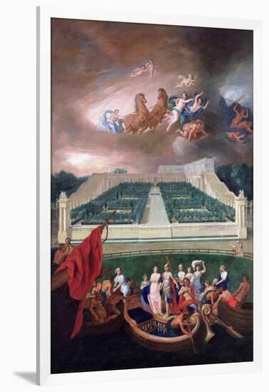 View of the Orangerie and the Chateau De Versailles with the Abduction of Helen, 1688-Jean Cotelle the Younger-Framed Giclee Print