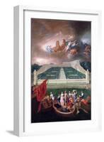 View of the Orangerie and the Chateau De Versailles with the Abduction of Helen, 1688-Jean Cotelle the Younger-Framed Giclee Print