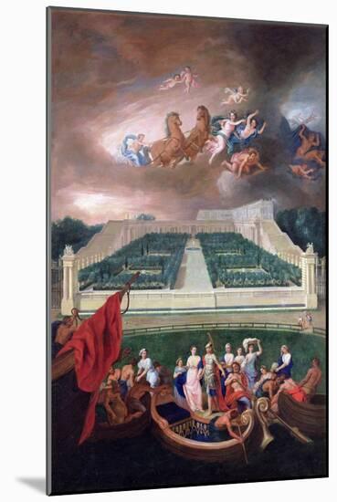 View of the Orangerie and the Chateau De Versailles with the Abduction of Helen, 1688-Jean Cotelle the Younger-Mounted Giclee Print