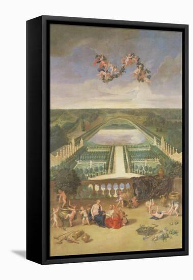 View of the Orangerie at Versailles-Jean the Younger Cotelle-Framed Stretched Canvas