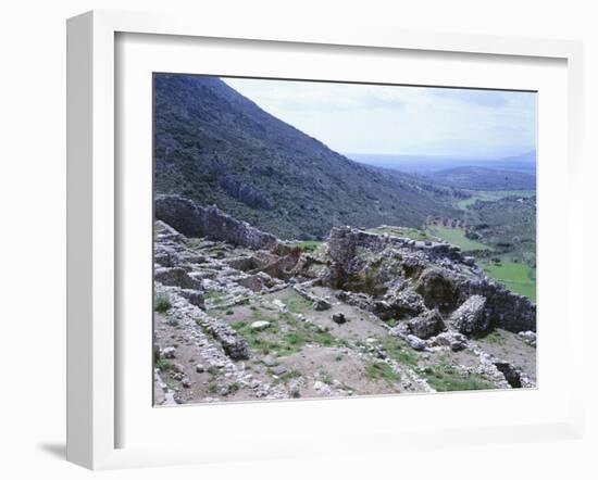 View of the Palace and Walls of the Acropolis with the Gulf of Argos in the Background-null-Framed Giclee Print