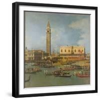 View of the Palace of St Mark, Venice, with Preparations for the Doge's Wedding-Canaletto-Framed Giclee Print