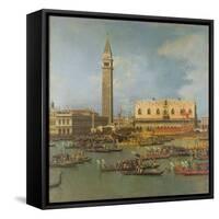 View of the Palace of St Mark, Venice, with Preparations for the Doge's Wedding-Canaletto-Framed Stretched Canvas