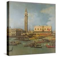 View of the Palace of St Mark, Venice, with Preparations for the Doge's Wedding-Canaletto-Stretched Canvas