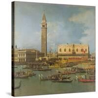 View of the Palace of St Mark, Venice, with Preparations for the Doge's Wedding-Canaletto-Stretched Canvas