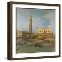 View of the Palace of St Mark, Venice, with Preparations for the Doge's Wedding-Canaletto-Framed Giclee Print