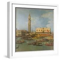 View of the Palace of St Mark, Venice, with Preparations for the Doge's Wedding-Canaletto-Framed Giclee Print