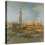 View of the Palace of St Mark, Venice, with Preparations for the Doge's Wedding-Canaletto-Stretched Canvas