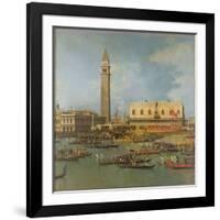 View of the Palace of St Mark, Venice, with Preparations for the Doge's Wedding-Canaletto-Framed Giclee Print