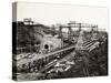 View of the Panama Canal under Construction-null-Stretched Canvas