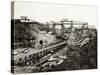 View of the Panama Canal under Construction-null-Stretched Canvas