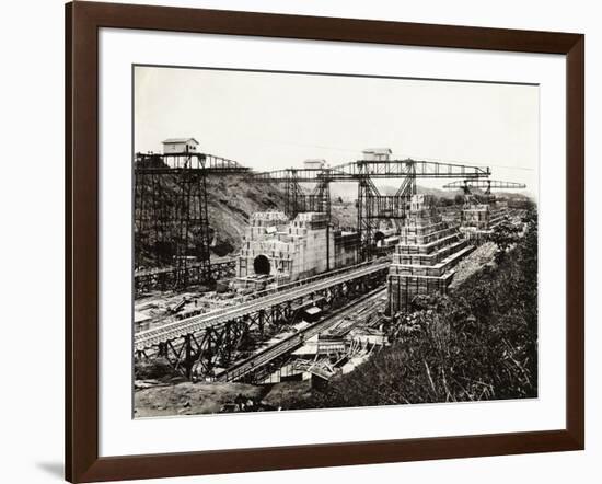 View of the Panama Canal under Construction-null-Framed Photographic Print