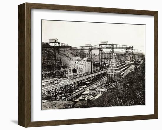 View of the Panama Canal under Construction-null-Framed Photographic Print