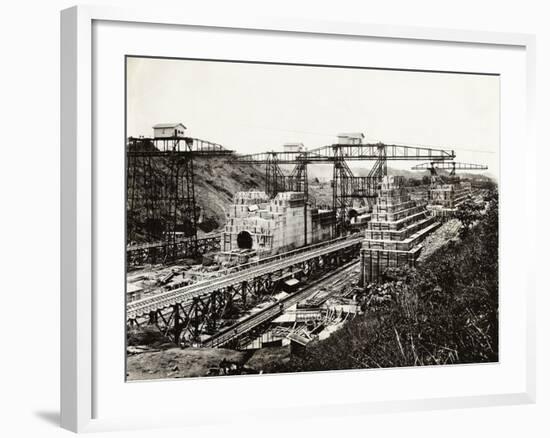 View of the Panama Canal under Construction-null-Framed Photographic Print