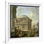 View of the Pantheon, the Farnese Hercules and Other Roman Ruins-Giovanni Paolo Panini-Framed Giclee Print