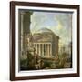 View of the Pantheon, the Farnese Hercules and Other Roman Ruins-Giovanni Paolo Panini-Framed Giclee Print