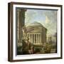 View of the Pantheon, the Farnese Hercules and Other Roman Ruins-Giovanni Paolo Panini-Framed Giclee Print