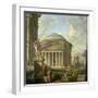 View of the Pantheon, the Farnese Hercules and Other Roman Ruins-Giovanni Paolo Panini-Framed Giclee Print