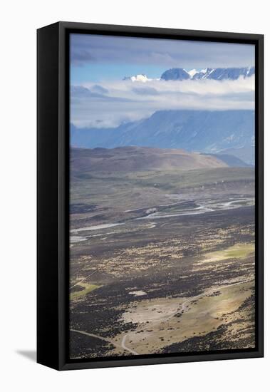 View of the Patagonian steppe, Torres del Paine National Park, Patagonia, Chile, South America-Alex Robinson-Framed Stretched Canvas