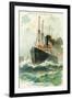 View of the Patricia at Sea, Hamburg-America Line-Lantern Press-Framed Art Print