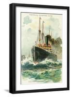 View of the Patricia at Sea, Hamburg-America Line-Lantern Press-Framed Art Print