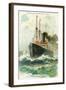 View of the Patricia at Sea, Hamburg-America Line-Lantern Press-Framed Art Print