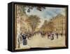 View of the Pavilion of Hanover and the Boulevard Des Italians in Paris, 20Th Century (Oil on Canva-Jean Francois Raffaelli-Framed Stretched Canvas