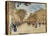 View of the Pavilion of Hanover and the Boulevard Des Italians in Paris, 20Th Century (Oil on Canva-Jean Francois Raffaelli-Stretched Canvas