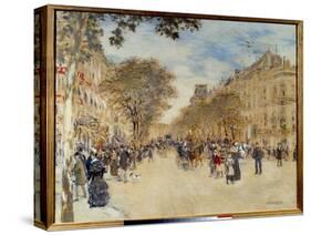 View of the Pavilion of Hanover and the Boulevard Des Italians in Paris, 20Th Century (Oil on Canva-Jean Francois Raffaelli-Stretched Canvas