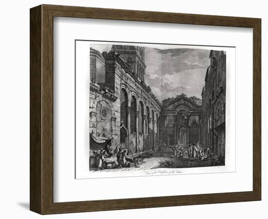 View of the Peristyle of the Palace of Diocletian (245-313), Roman Emperor 284-305, at Split-Robert Adam-Framed Giclee Print