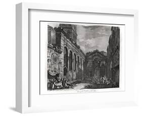 View of the Peristyle of the Palace of Diocletian (245-313), Roman Emperor 284-305, at Split-Robert Adam-Framed Giclee Print