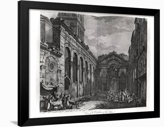 View of the Peristyle of the Palace of Diocletian (245-313), Roman Emperor 284-305, at Split-Robert Adam-Framed Giclee Print