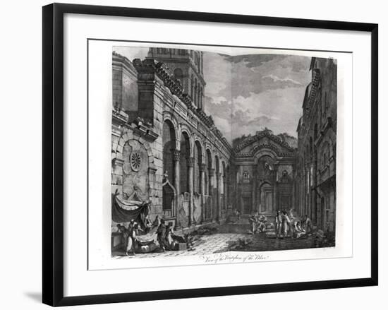 View of the Peristyle of the Palace of Diocletian (245-313), Roman Emperor 284-305, at Split-Robert Adam-Framed Giclee Print