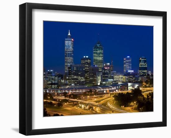 View of the Perth Cbd Skyline from Kings Park, Western Australia, Australia-Peter Adams-Framed Photographic Print