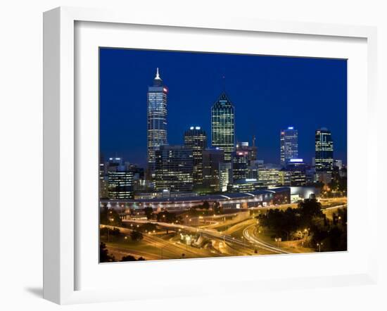 View of the Perth Cbd Skyline from Kings Park, Western Australia, Australia-Peter Adams-Framed Photographic Print