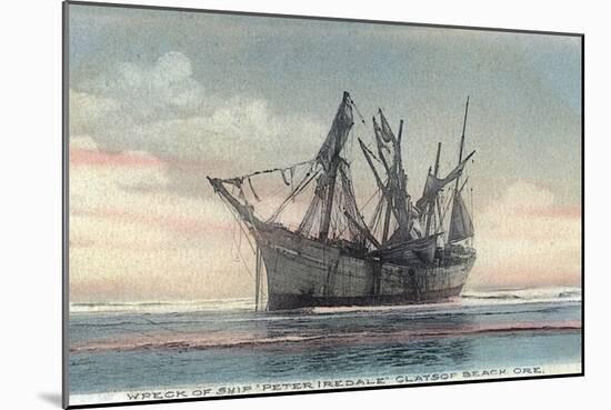 View of the Peter Iredale Shipwreck - Clatsop Beach, OR-Lantern Press-Mounted Art Print