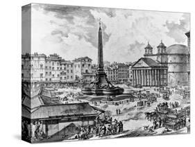 View of the Piazza Della Rotonda, from the 'Views of Rome' Series, C.1760-Giovanni Battista Piranesi-Stretched Canvas