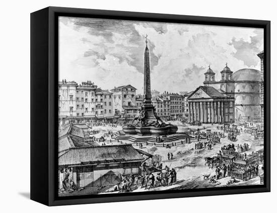 View of the Piazza Della Rotonda, from the 'Views of Rome' Series, C.1760-Giovanni Battista Piranesi-Framed Stretched Canvas