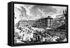 View of the Piazza Di Spagna, from the 'Views of Rome' Series, C.1760-Giovanni Battista Piranesi-Framed Stretched Canvas