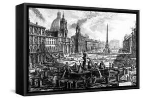 View of the Piazza Navona, from the 'Views of Rome' Series, C.1760-Giovanni Battista Piranesi-Framed Stretched Canvas