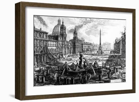 View of the Piazza Navona, from the 'Views of Rome' Series, C.1760-Giovanni Battista Piranesi-Framed Giclee Print